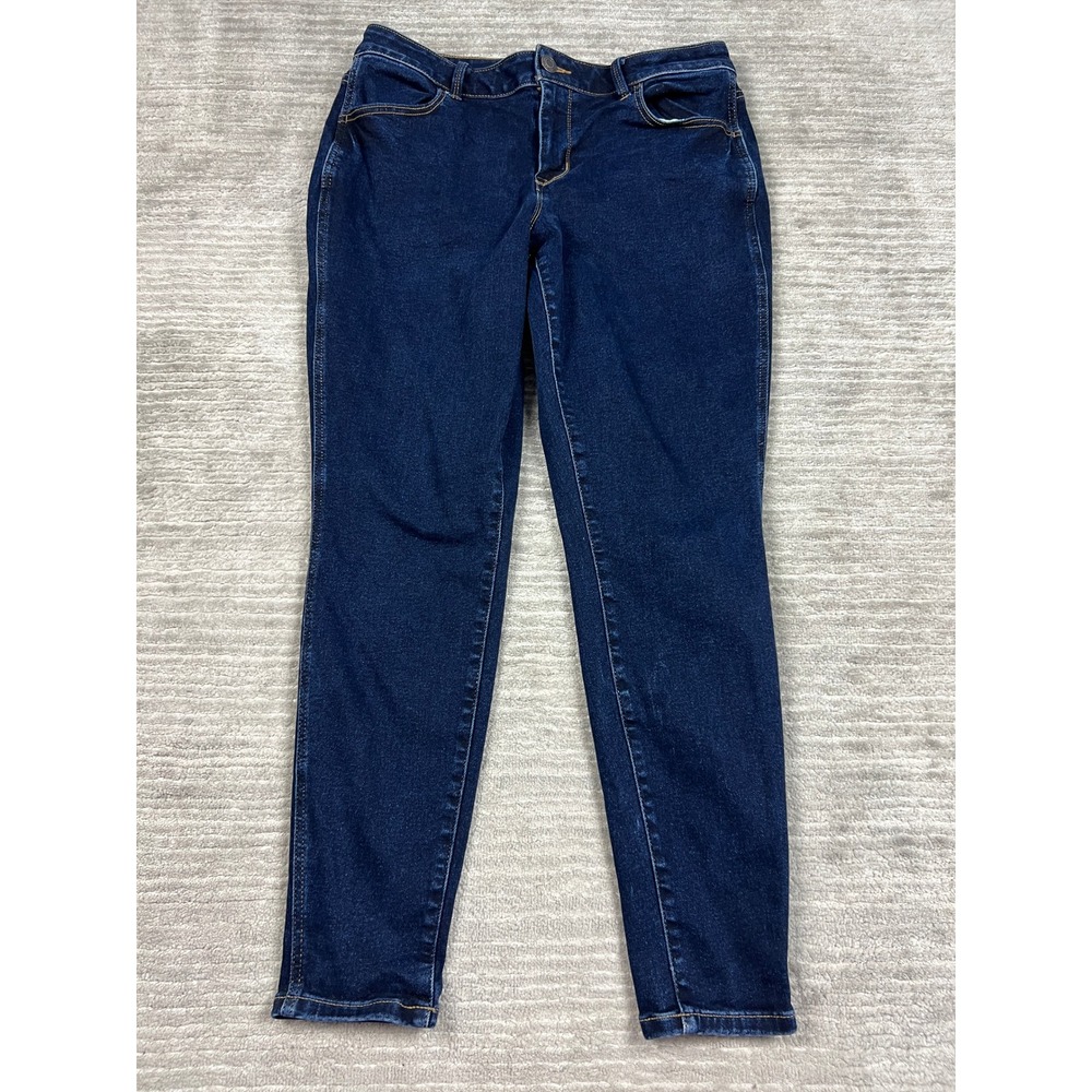Maurices Jeans Womens Large Dark Blue M Jeans Mid Rise Skinny Tapered Stretch